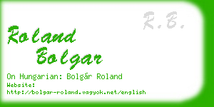 roland bolgar business card