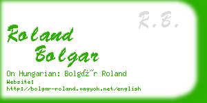 roland bolgar business card